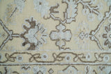 2x4 Hand Knotted Beige And silver Traditional Persian Oushak Wool Rug