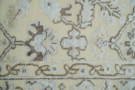 2x4 Hand Knotted Beige And silver Traditional Persian Oushak Wool Rug