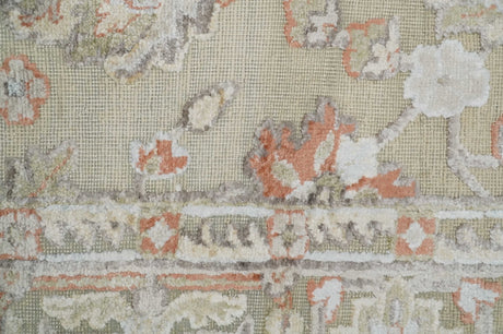 2x4 Hand Knotted Beige, silver and Peach Traditional Persian Oushak Wool Rug | N5624-Area Rug-Parc Decor