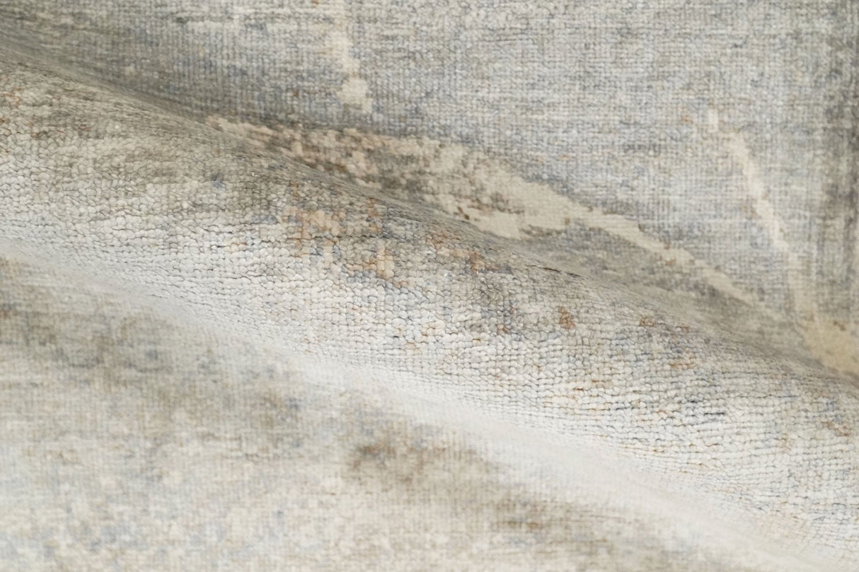 2x4 Hand Knotted Ivory and Beige Modern rug made with Art Silk| N8624-Area Rug-Parc Decor