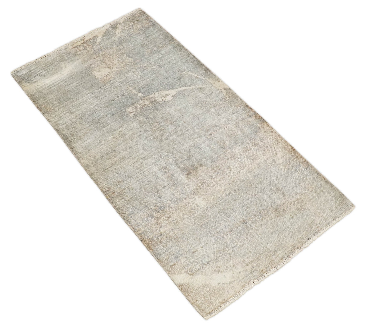 2x4 Hand Knotted Ivory and Beige Modern rug made with Art Silk| N8624-Area Rug-Parc Decor