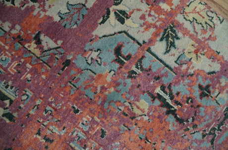 2x4 Hand Knotted Modern Abstract Rust And Purple Wool Rug