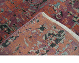 2x4 Hand Knotted Modern Abstract Rust And Purple Wool Rug