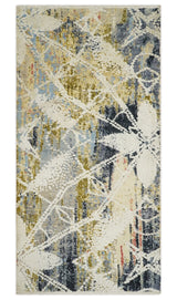 2x4 Hand Knotted Olive, Silver, Charcoal and Ivory with Wool and Art Silk | N7024-Area Rug-Parc Decor