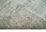 2x4 Modern Abstract Beige and Peach Rug made with Art Silk
