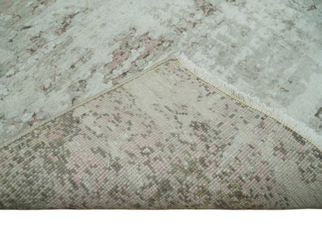 2x4 Modern Abstract Beige and Peach Rug made with Art Silk
