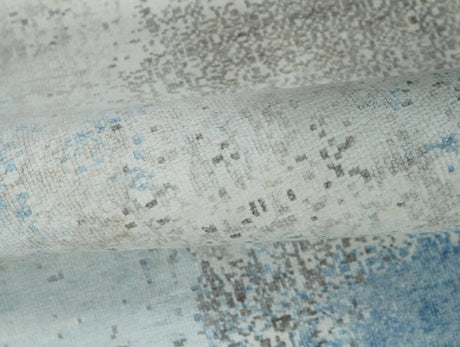 2x4 Modern Abstract Blue and Ivory Hand Loom Art Silk Rug