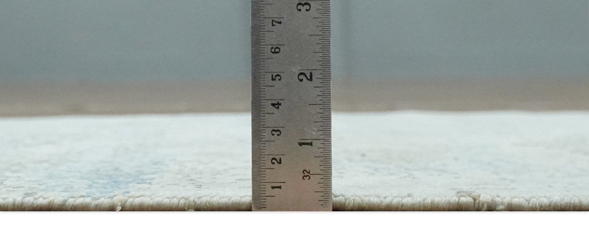 2x4 Modern Abstract Blue and Ivory Rug made with Art Silk| N4124-Area Rug-Parc Decor