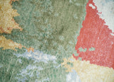2x4 Modern Abstract Design Multicolor Wool and Silk Hand Knotted Rug