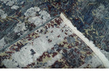 2x4 Modern Abstract Gray and Silver Hand Knotted Wool Rug