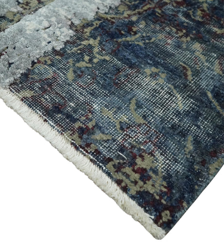 2x4 Modern Abstract Gray, Beige and Silver Wool Rug| N7724