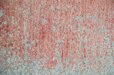 2x4 Modern Abstract Peach and Gray Bamboo Silk Hand Knotted Rug