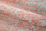 2x4 Modern Abstract Peach and Gray Bamboo Silk Hand Knotted Rug