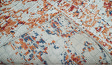 2x4 Modern Abstract Rust and Ivory Hand Loom Art Silk Rug
