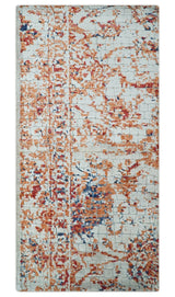 2x4 Modern Abstract Peach and Ivory Art Silk Rug| N8224-Area Rug-Parc Decor