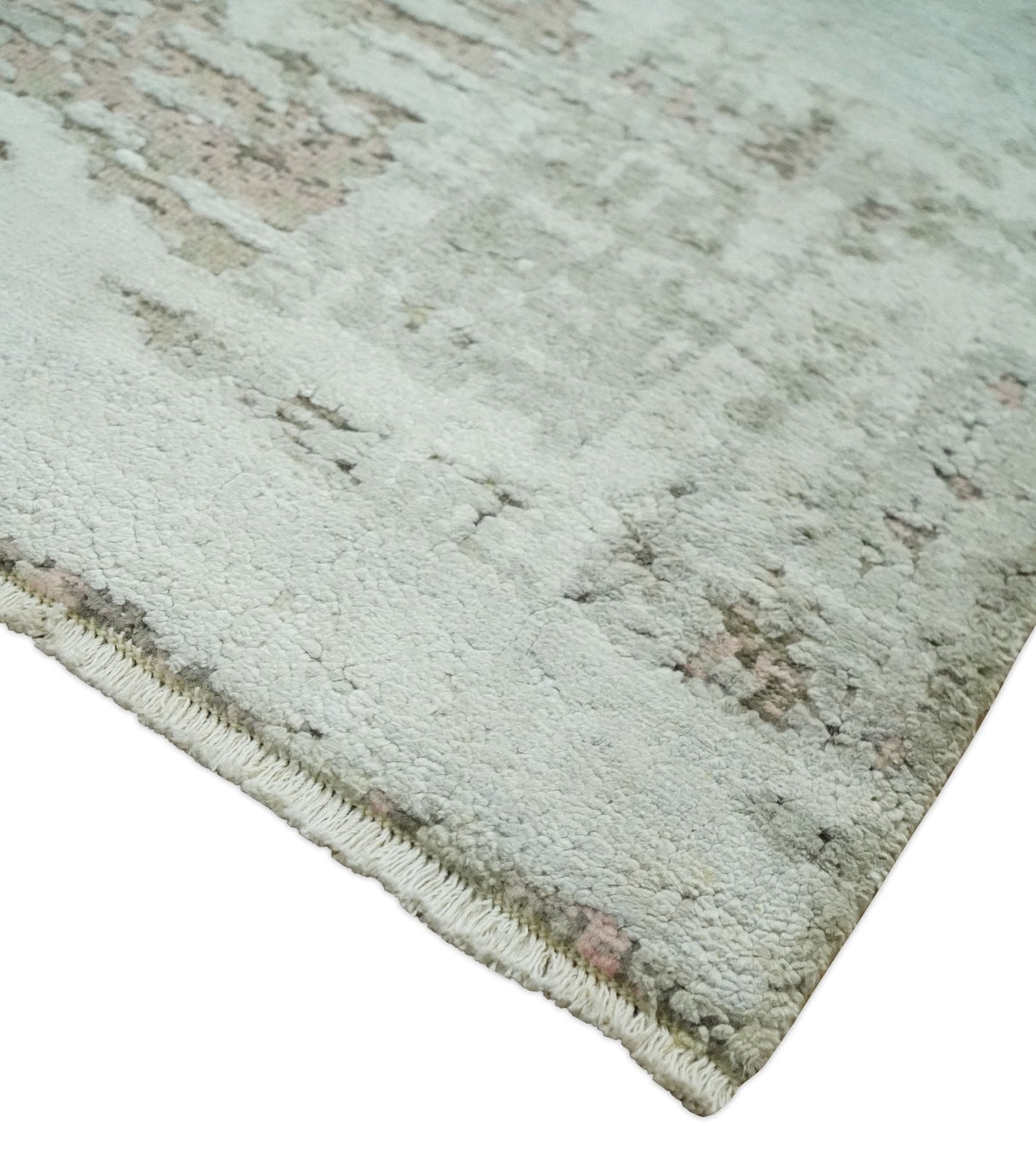2x4 Modern Abstract Silver, Beige and Peach Rug made with Art Silk| N2124-Area Rug-Parc Decor