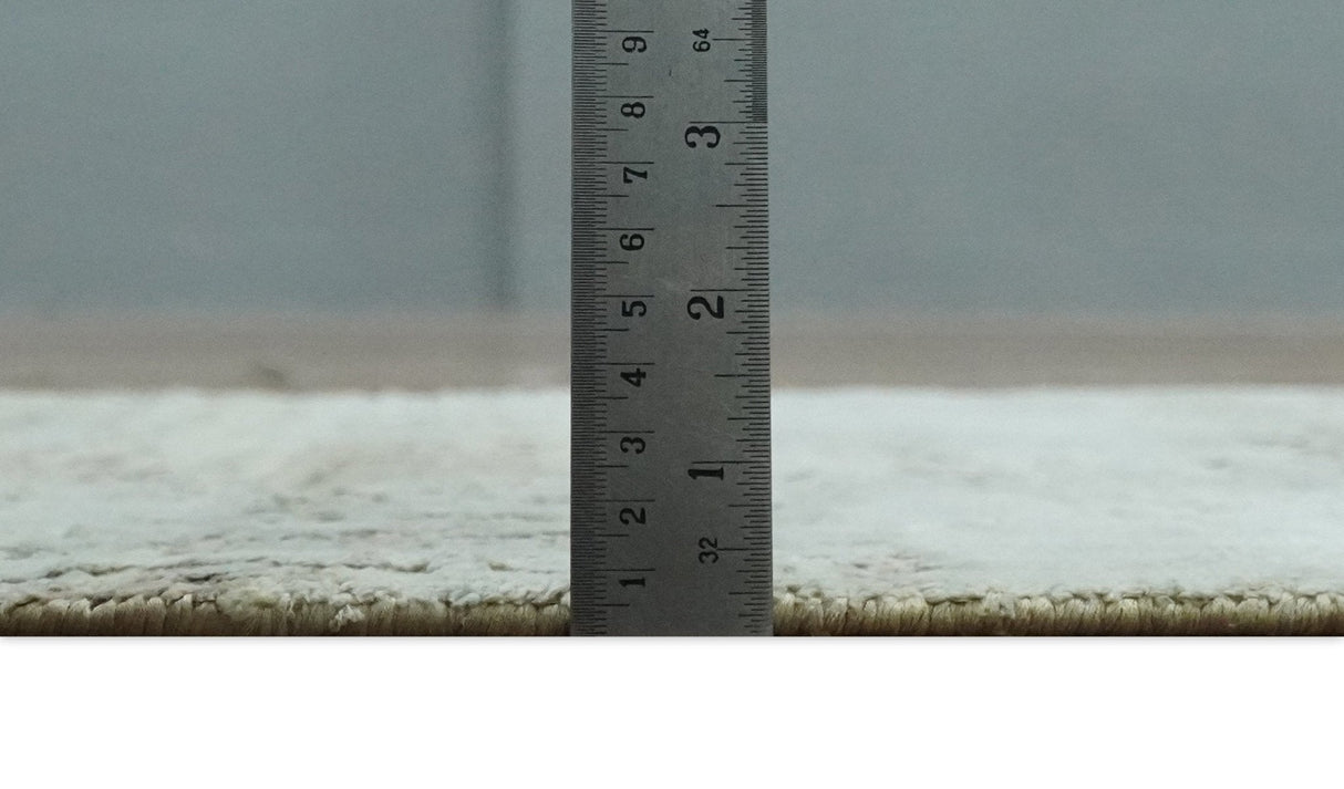 2x4 Modern Abstract Silver, Beige and Peach Rug made with Art Silk| N2124-Area Rug-Parc Decor