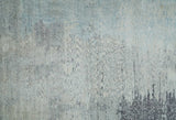2x4 Modern Abstract Silver Hand Knotted Bamboo Silk Rug