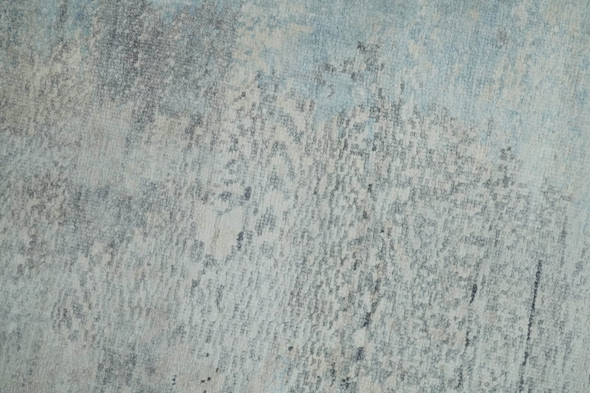 2x4 Modern Abstract Silver Hand Knotted Bamboo Silk Rug