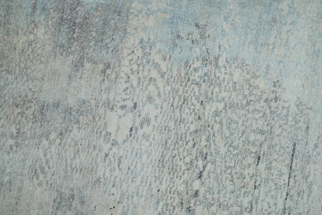 2x4 Modern Abstract Silver Hand Knotted Bamboo Silk Rug
