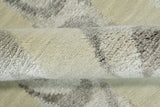 2x4 Modern Beige and Gray Wool and Silk Hand Knotted Rug