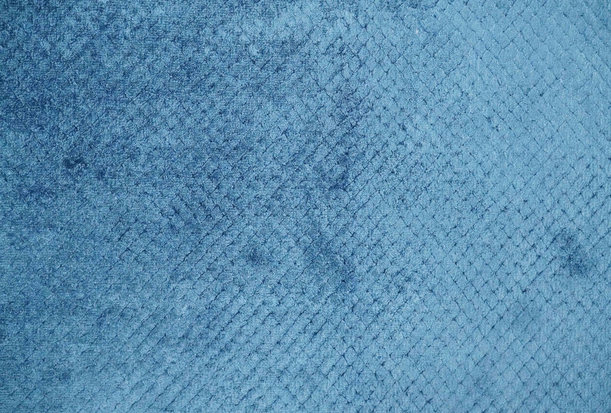 2x4 Modern Geometrical Cross Square Hand Made Blue Art silk Area Rug | N4724-Area Rug-Parc Decor