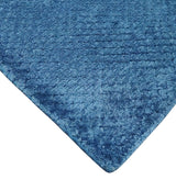 2x4 Modern Geometrical Hand Made Blue Art silk Area Rug