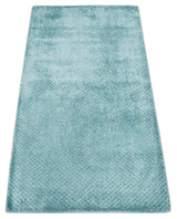 2x4 Modern Geometrical Hand Made Blue Art silk Area Rug