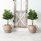 3’ Artificial Fiddle Leaf Fig Tree with Handmade Cotton & Jute Woven Planter DIY Kit - Set of 2-Parc Decor