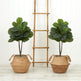 3’ Artificial Fiddle Leaf Fig Tree with Handmade Cotton & Jute Woven Planter DIY Kit - Set of 2-Parc Decor