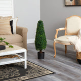 3’ Boxwood Tower Topiary UV Resistant (Indoor/Outdoor)-Parc Decor