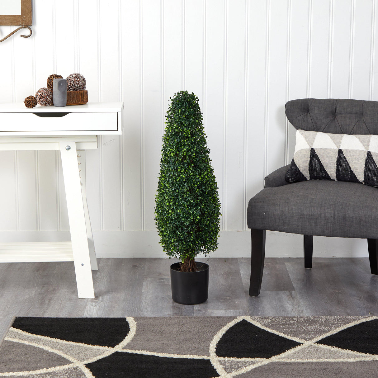 3’ Boxwood Tower Topiary UV Resistant (Indoor/Outdoor)-Parc Decor