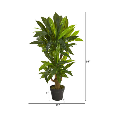 3' Corn Stalk Dracaena Artificial Plant (Real Touch)-Parc Decor