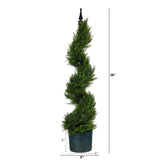 3' Cypress Spiral Topiary Artificial Tree-Parc Decor