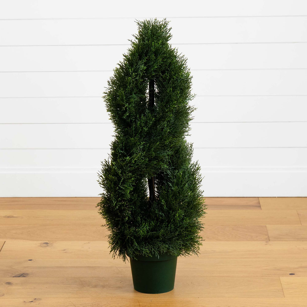 3' Double Pond Cypress Spiral Artificial Topiary Tree UV Resistant (Indoor/Outdoor)-Parc Decor