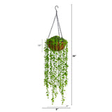 3’ Eucalyptus Artificial Plant in Hanging Basket-Parc Decor