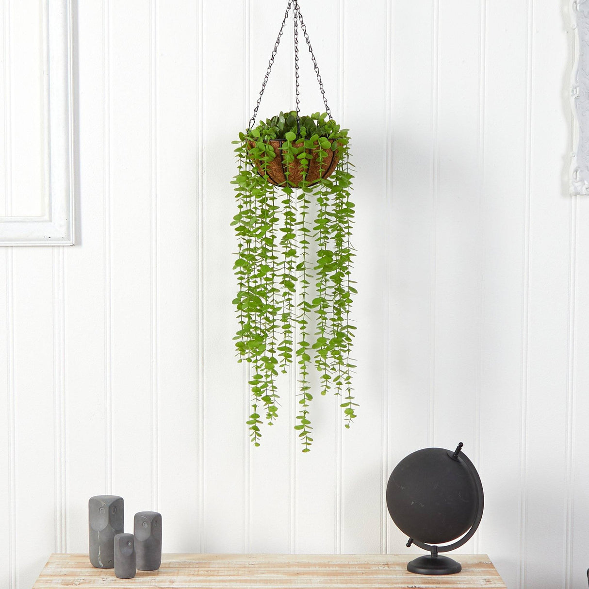 3’ Eucalyptus Artificial Plant in Hanging Basket-Parc Decor
