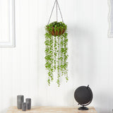 3’ Eucalyptus Artificial Plant in Hanging Basket-Parc Decor