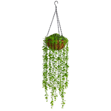 3’ Eucalyptus Artificial Plant in Hanging Basket-Parc Decor