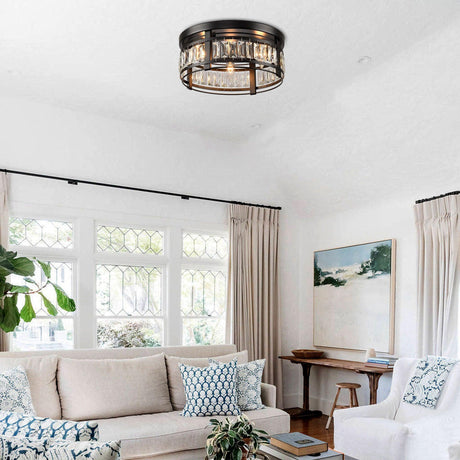 3-Light Modern Crystal Flush Mount Ceiling Light-Parc Decor