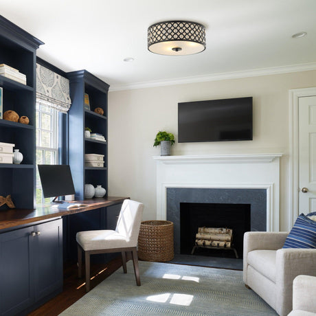 3-Light Modern LED Flush Mount Light with Crystal-Parc Decor