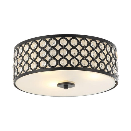 3-Light Modern LED Flush Mount Light with Crystal-Parc Decor