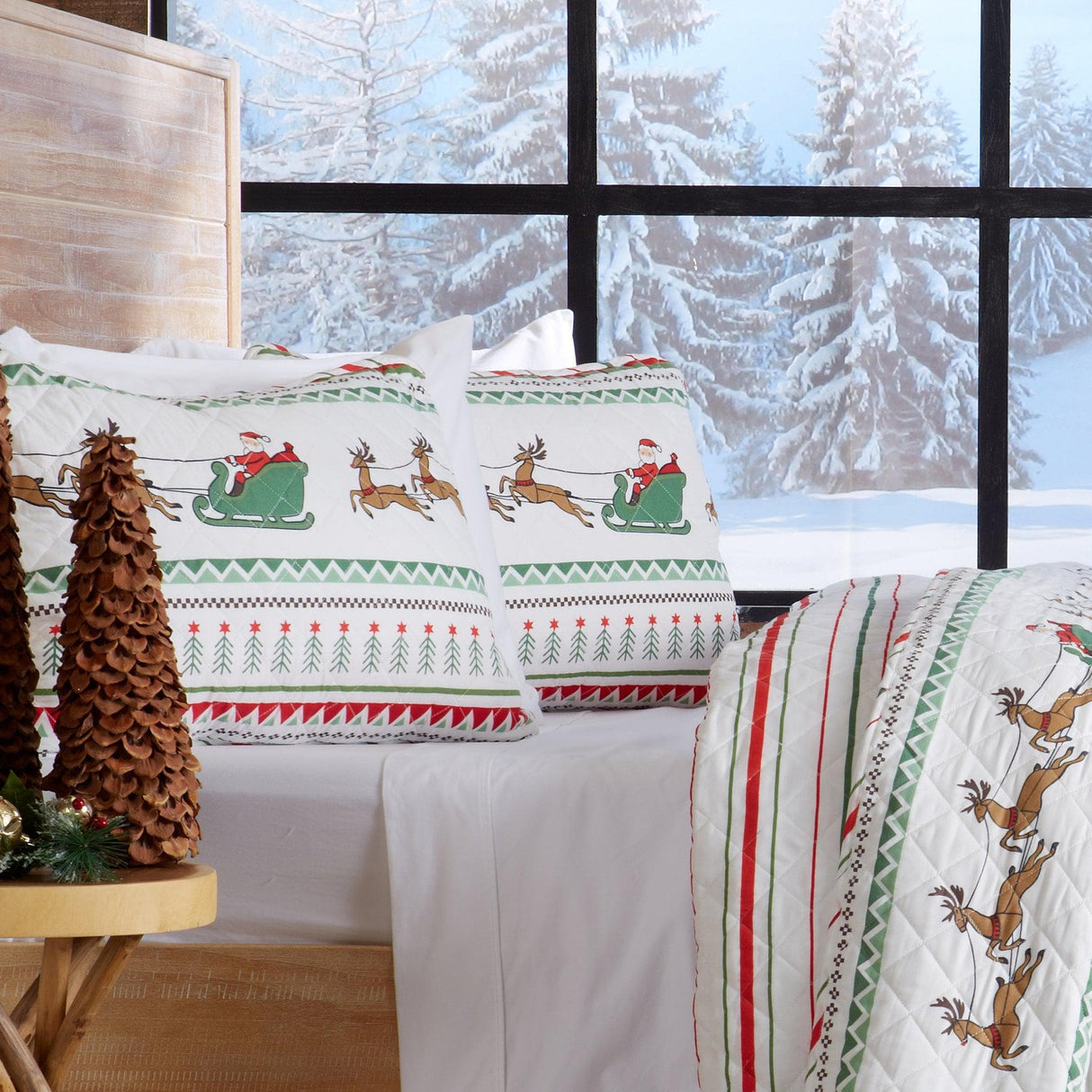 3-Piece Christmas Quilt - Festive Collection-Parc Decor