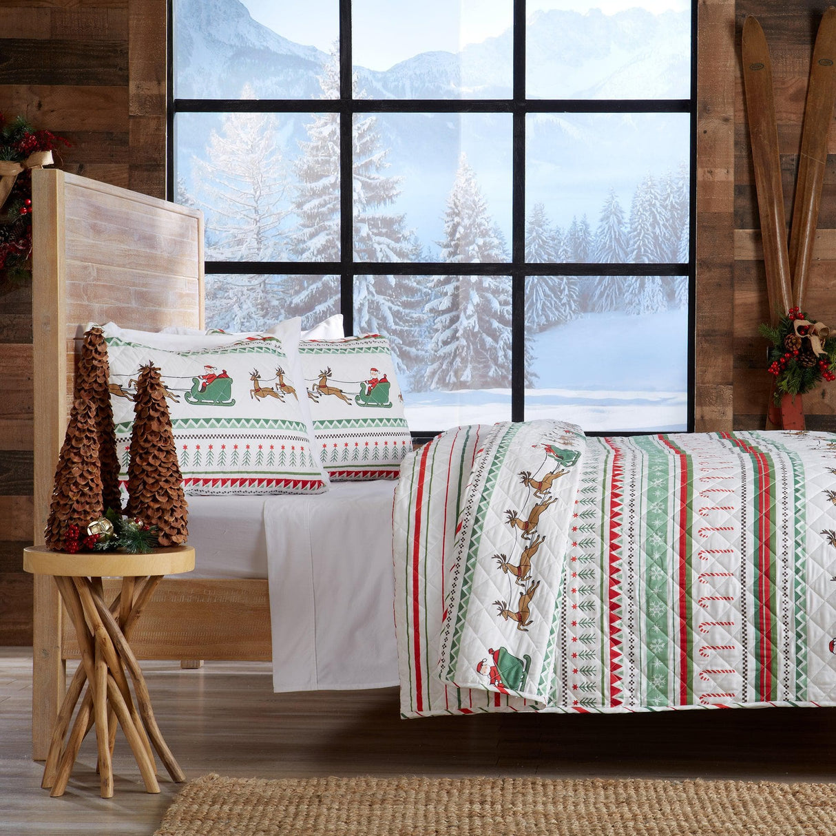 3-Piece Christmas Quilt - Festive Collection-Parc Decor
