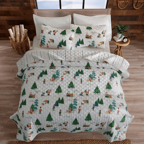 3 Piece Christmas Quilt - Mittens Collection-Parc Decor