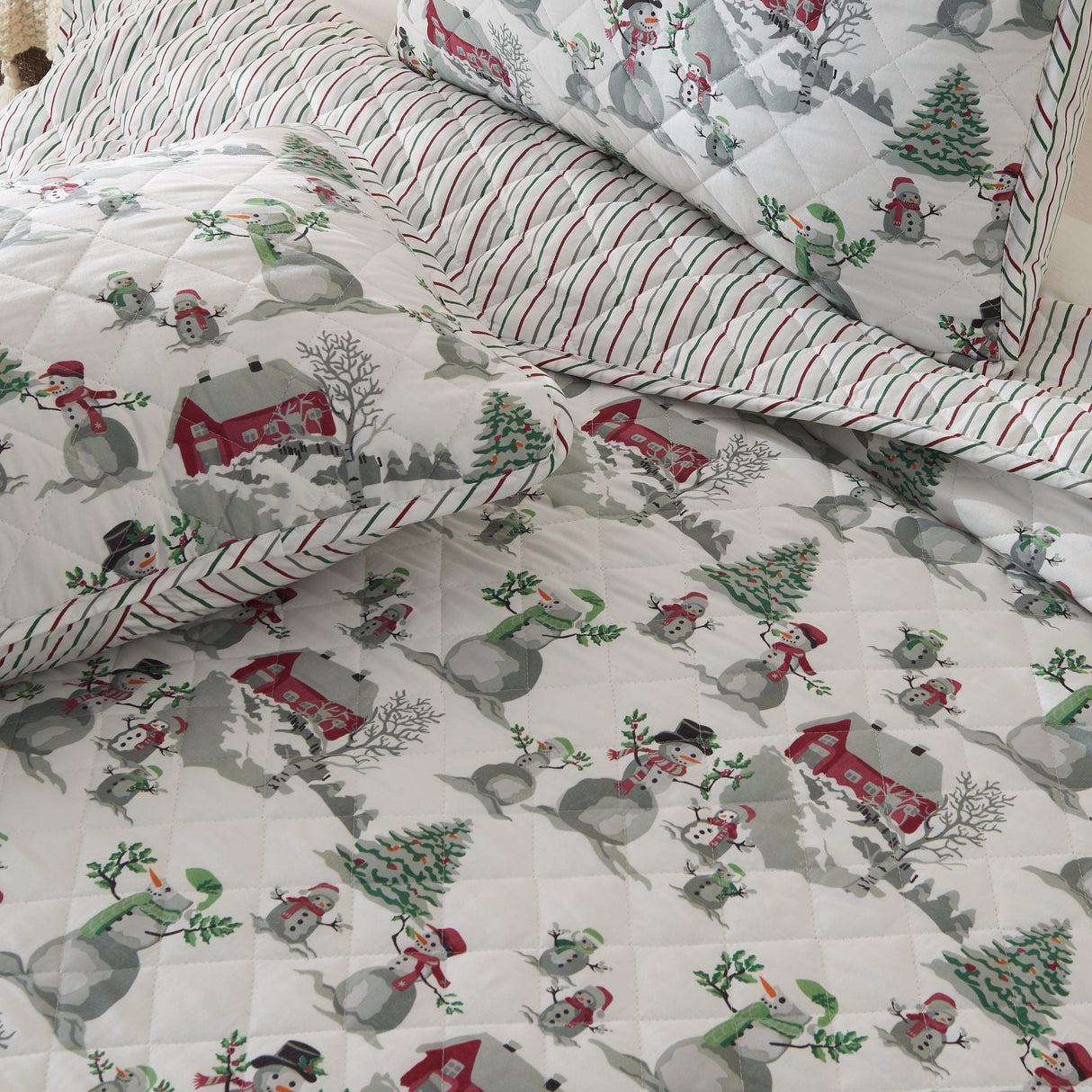3 Piece Holiday Printed Quilt - Alfie Collection-Parc Decor