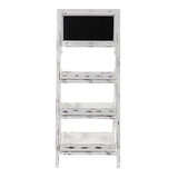 3’ White Washed Farmhouse Stand with Chalkboard-Parc Decor