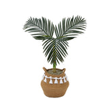 3' Artificial Golden Cane Palm Tree with Handmade Jute & Cotton Basket with Tassels DIY KIT-Plant in Planter-Parc Decor