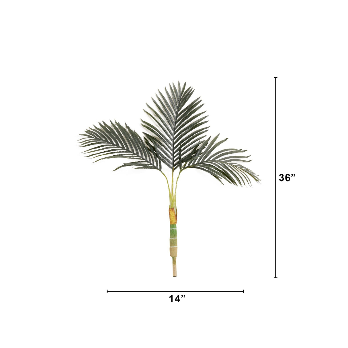 3’ Artificial Golden Cane Palm Tree Without Pot-Tree-Parc Decor