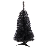 3’ Black Artificial Christmas Tree with 50 LED Lights and 118 Bendable Branches-Christmas Tree-Parc Decor